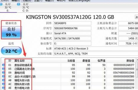 CrystalDiskInfo硬盘检测工具怎么查看参数？CrystalDiskInfo硬盘检测工具查看参数的方法截图