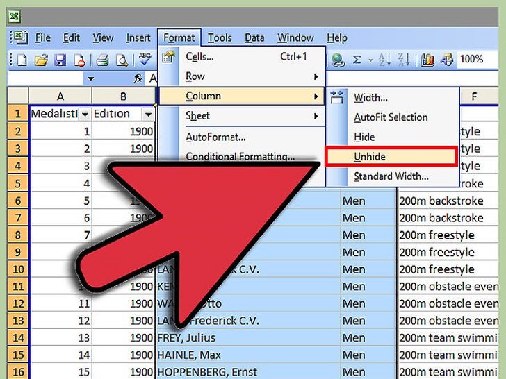 如何在 Excel 中显示隐藏的列插图11