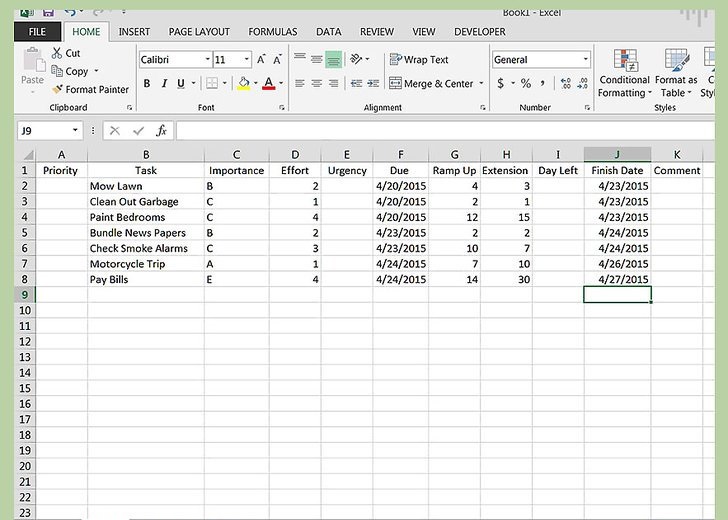 如何使用 Excel 管理事务优先级插图7