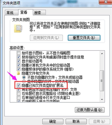 win7系统显示文件后缀名教程插图3