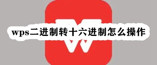 wps二进制转十六进制怎么操作插图