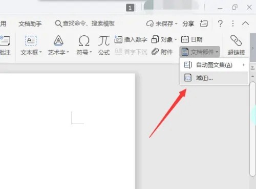 WPS文字域位置插图2