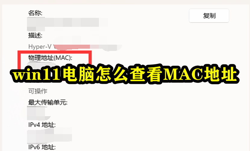 win11电脑怎么查看MAC地址插图