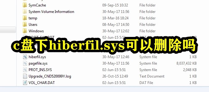 c盘下hiberfil.sys可以删除吗插图