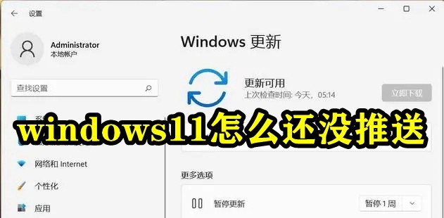 windows11怎么还没推送插图