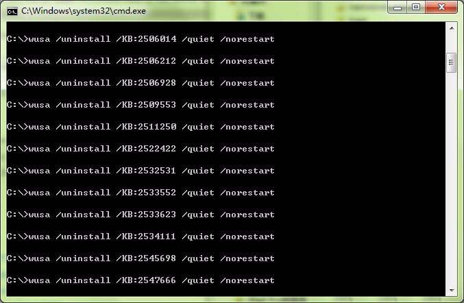 win7怎么批量卸载系统更新补丁KB  win7快速删除系统补丁的技巧插图13