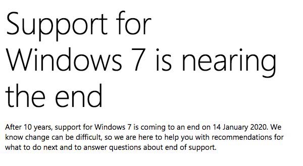 微软向Win7用户推送“支持终止”通知 请尽快升win10插图1