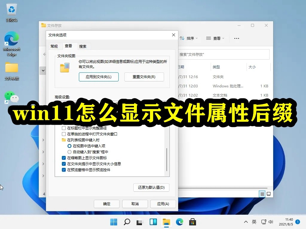 win11怎么显示文件属性后缀插图