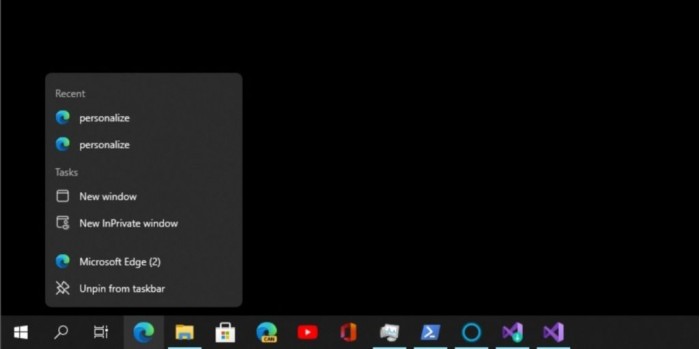 Win10 21H2新截图曝光 浮动Jumplist界面图赏插图1