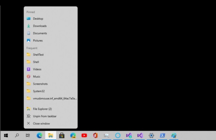 Win10 21H2新截图曝光 浮动Jumplist界面图赏插图2
