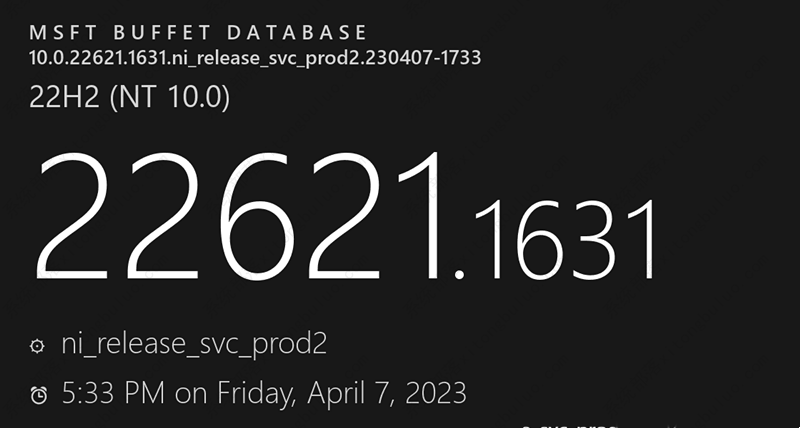 微软Win11 22H2 Build 22621.1631(KB5025305)RP预览版4月补丁更新!