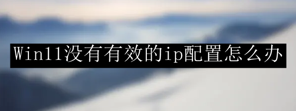Win11没有有效的ip配置怎么办