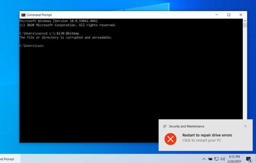 Win10预览补丁发布 修复可损坏NTFS格式磁盘漏洞 21322版本以上不受影响插图