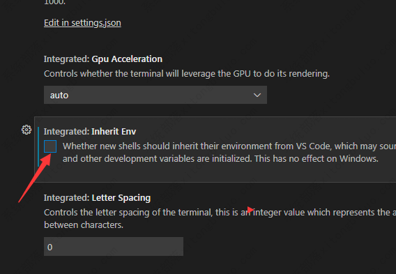 Vscode如何关闭集成内部it环境？