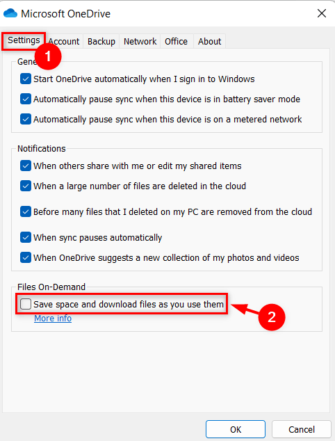 如何在Windows11中按需打开/关闭OneDrive文件？