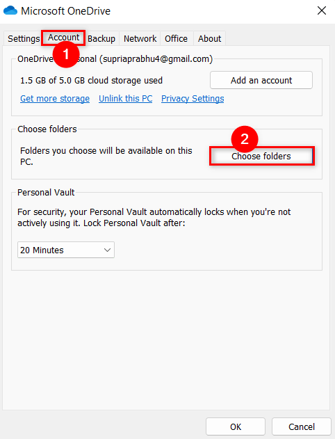 如何在Windows11 OneDrive中选择要同步的特定文件夹？