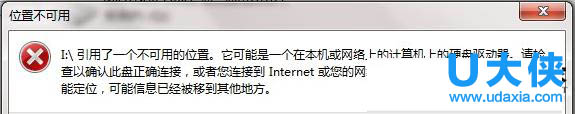 Win7开启文件时报错“引用了一个不可用的位置”