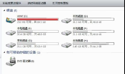 安装win7系统 C盘空间越来越小 深度减肥三种方法