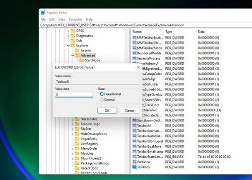 win11居中任务栏图标变小操作方法插图1