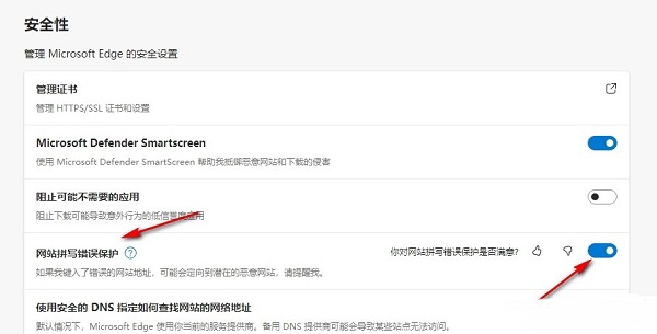 Edge浏览器如何开启网站拼写错误保护？