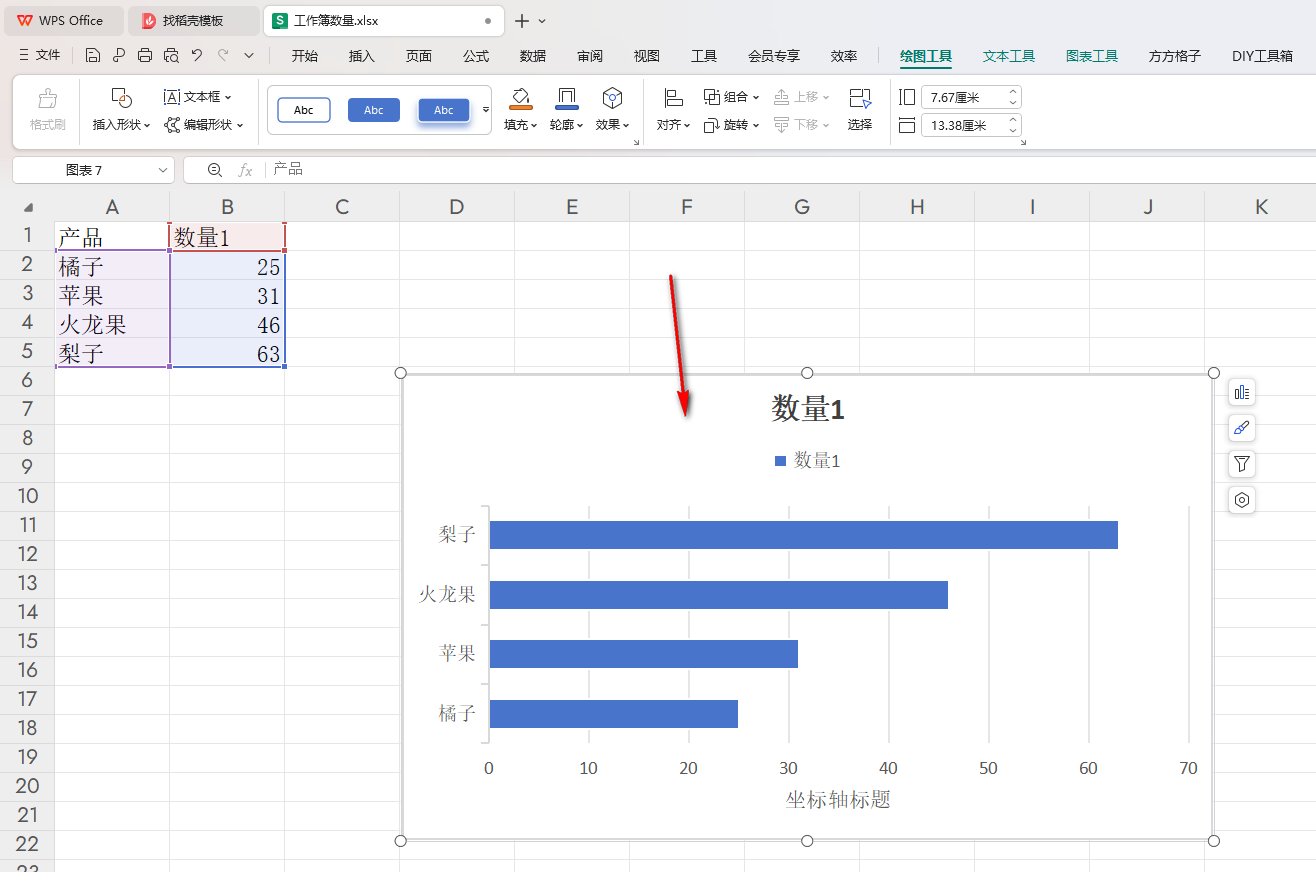 WPS如何将饼图更改为条形图 WPS将饼图更改为条形图的方法插图3