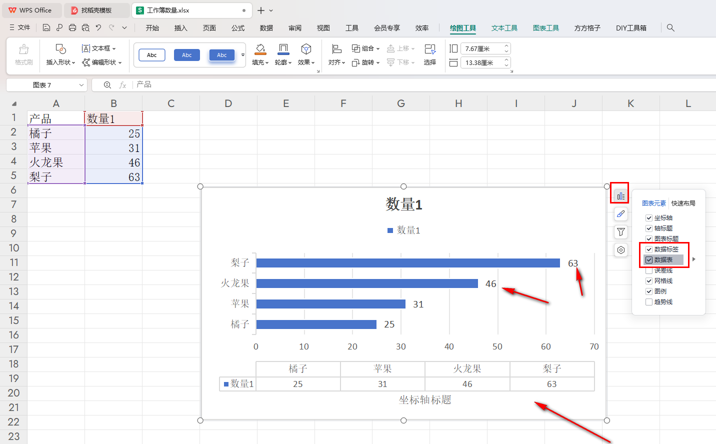 WPS如何将饼图更改为条形图 WPS将饼图更改为条形图的方法插图4