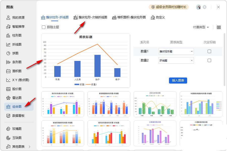 excel如何设置双纵轴插图2