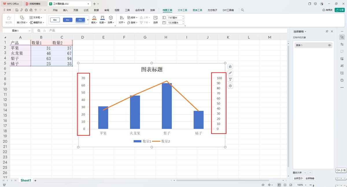 excel如何设置双纵轴插图3