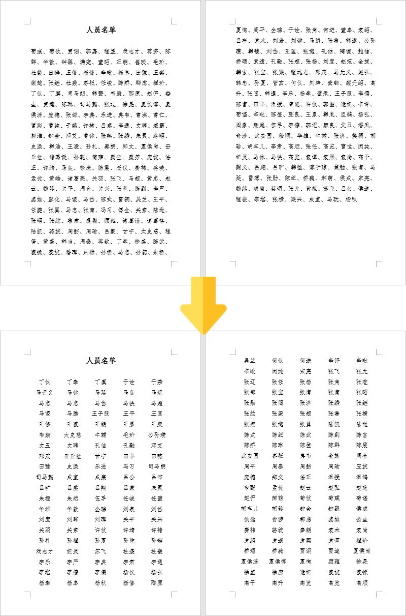 word中人员名单怎么对齐插图