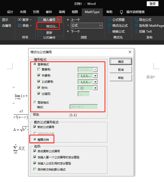 公式编辑器格式如何统ー改变 公式编辑器格式自动对齐的方法插图14